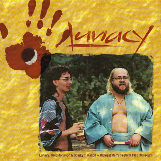 Lunacy liner notes photo of Gren and Sparky.