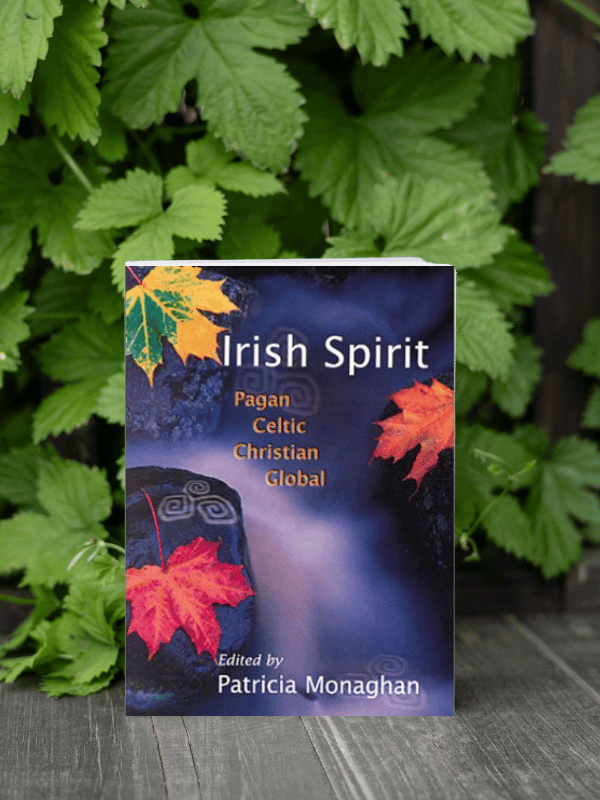 Irish Spirit book against a background of leaves.