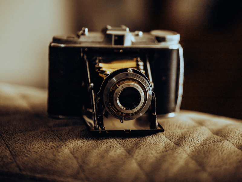 A vintage camera.